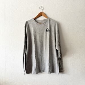 Quiksilver Long Sleeve Shirt Mens XXL Gray Logo Classic Casual Crew